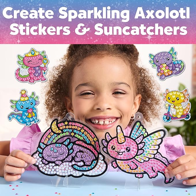 Creativity for Kids Big Gem Diamond Painting Axolotl: Girl Toys and Crafts for Ages 6-8+