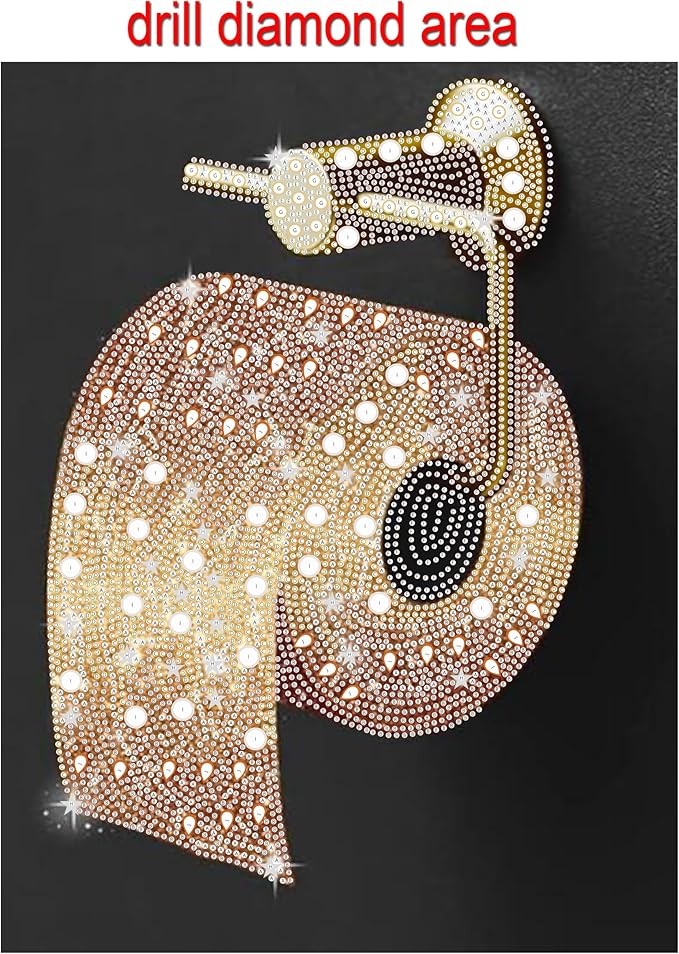 KUFWKEY Toilet Tissues Diamond Art Kit for Adults,Diamond Painting Kits for Beginners,5D Special Shaped Diamond Art Painting,DIY Handicrafts,Mosaic Crafts for Adults,Bathroom Decor,11.81x15.7 inch