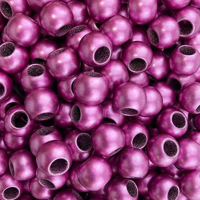 300 acrylic large hole beads for crafts 10mm x 12mm acrylic barrel beads with 5.7mm large hole, matte pink