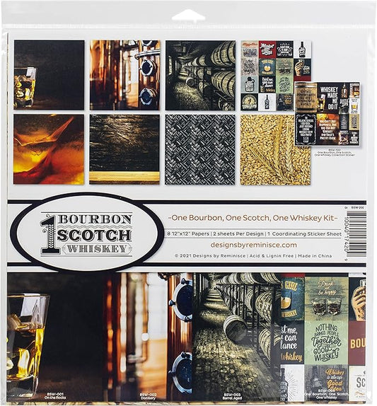 Reminisce Bourbon, Scotch, One Whiskey Scrapbook Collection Kit Paper Crafts