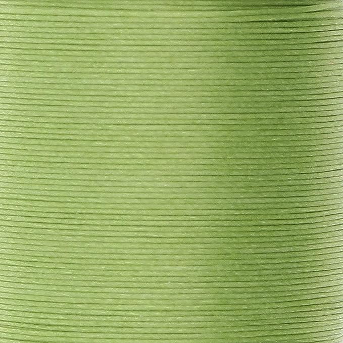 KO Nylon Beading Thread, Apple Green Color, Japanese Pre-Waxed 100% Nylon, 330TEX, Tangle Resistant Knotting Cords, 50m /55 yds Spool, Use for Seed Bead Projects, Loom Work & Bead Weaving