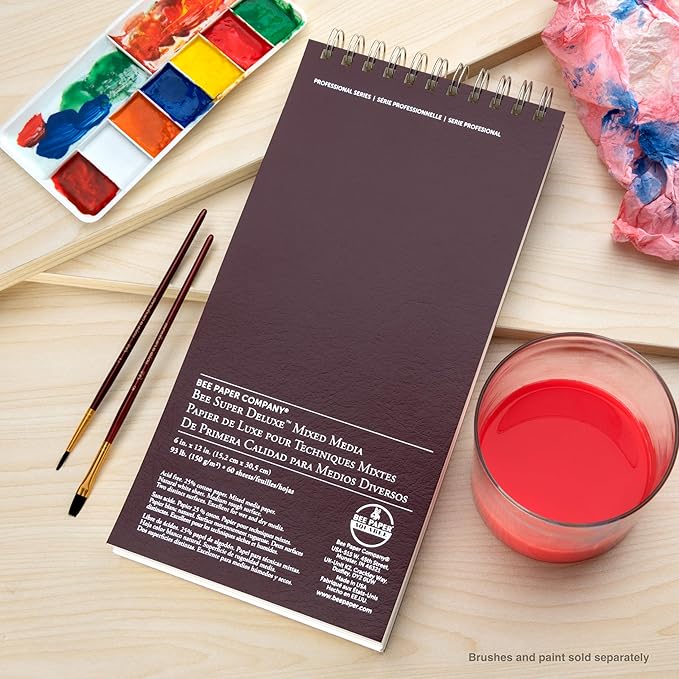 Bee Paper - 6"x 12" Super Deluxe Mixed Media Sketching Pad, 60 Sheets