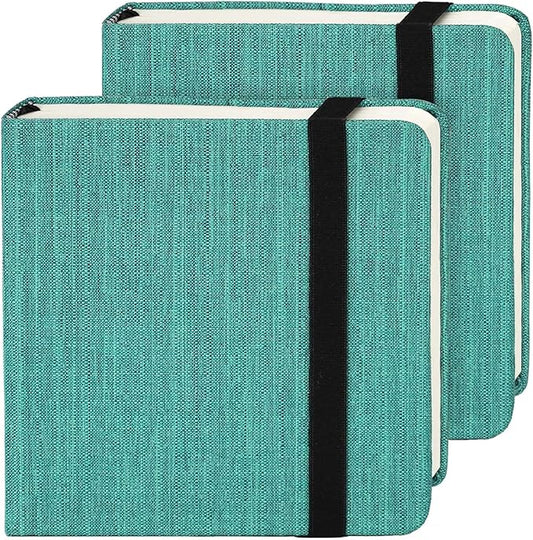 Funto Watercolor Journal 2 Pack, 4.7”x4.7” 48 Sheets Total, 100% Cotton Cold Press Paper 300gsm/140lb, Acid-Free Sketchbook Set for Practice & Class (Deep Green)