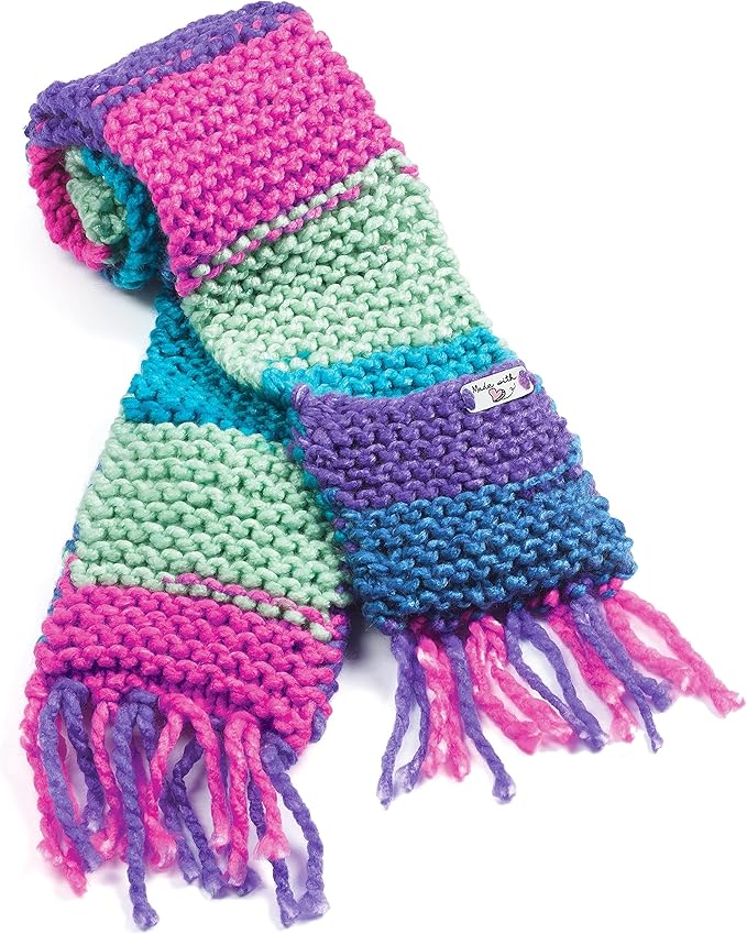 Creativity for Kids Learn to Knit Pocket Scarf - DIY Knitting Kit for Beginners, Kids Craft Kit