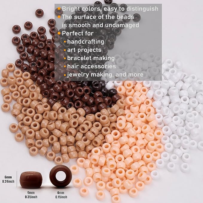 gmma brown pony beads for jewelry making - fall & thanksgiving beads for diy bracelet, necklace & party decoration supplies