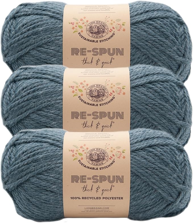 Lion Brand Yarn, Re-Spun Thick & Quick Super Bulky Yarn for Knitting, Crochet, and Crafts, Night Sky, 3 Pack, Soft Fiber for Chunky Blankets, Bulky Throws, and Cozy Sweaters