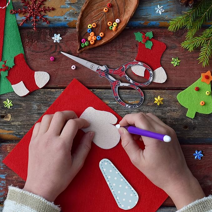 Small Embroidery Scissors with Leather Cover for Sewing, Crafting, and Everyday Use