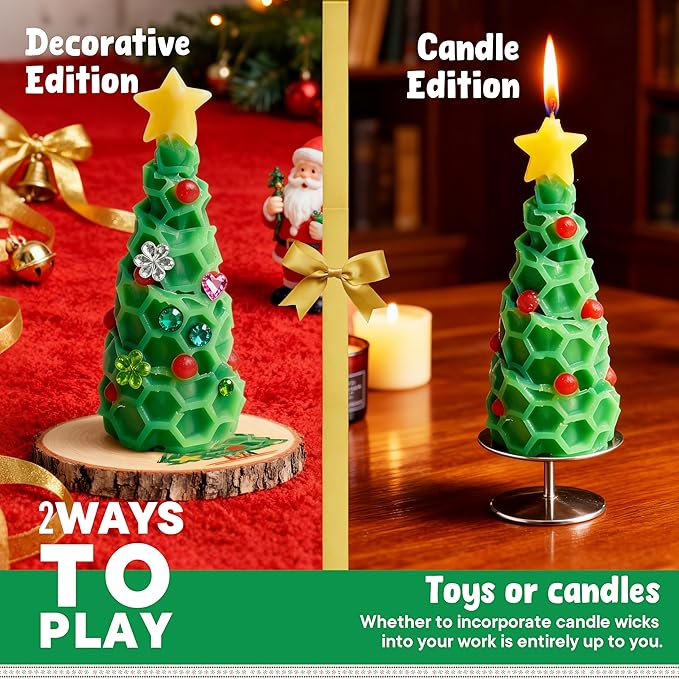 SMEAGOLORIYA Candle Making Kit, DIY Moldable Wax Craft Set with 10 Vibrant Sheets, Paints, Stickers & Wooden Stand | Creative Sensory Play, STEM Activity, Gift for Christmas Holiday Ages 12+