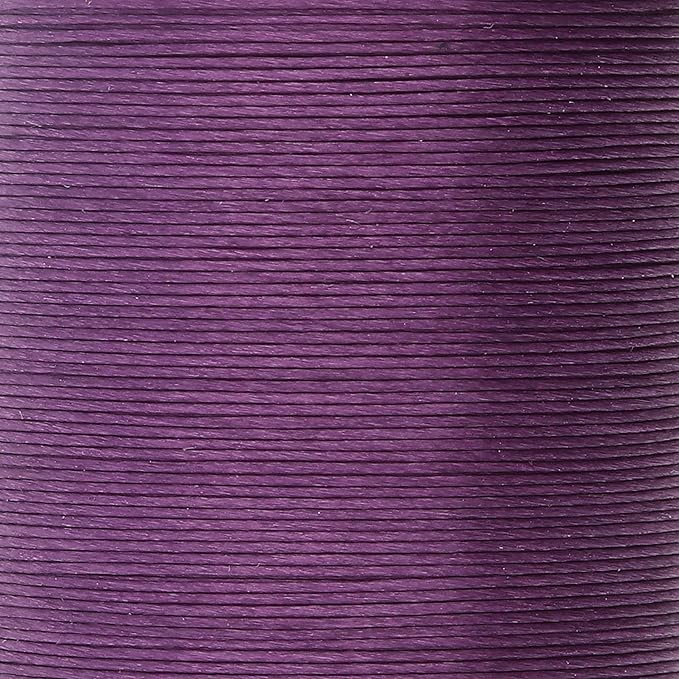 KO Nylon Beading Thread, Dark Purple Color, Japanese Pre-Waxed 100% Nylon, 330TEX, Tangle Resistant Knotting Cords, 50m /55 yds Spool, Use for Seed Bead Projects, Loom Work & Bead Weaving