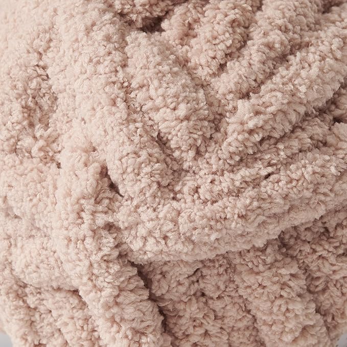 Crafted By Catherine Chunky Chenille Yarn - 8 Pack (8 oz / 227 g, 31.7 Yards Each Skein), Beige, Gauge 7 Jumbo