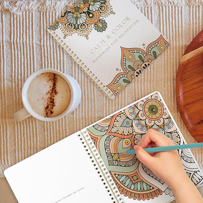 Beautiful Adult Coloring Book Set of 2 for Relaxation - Mandala Coloring Books with Inspirational Quotes Making it a Great Gift - Perfect Stress-Relieving Books Fun to Color for Women