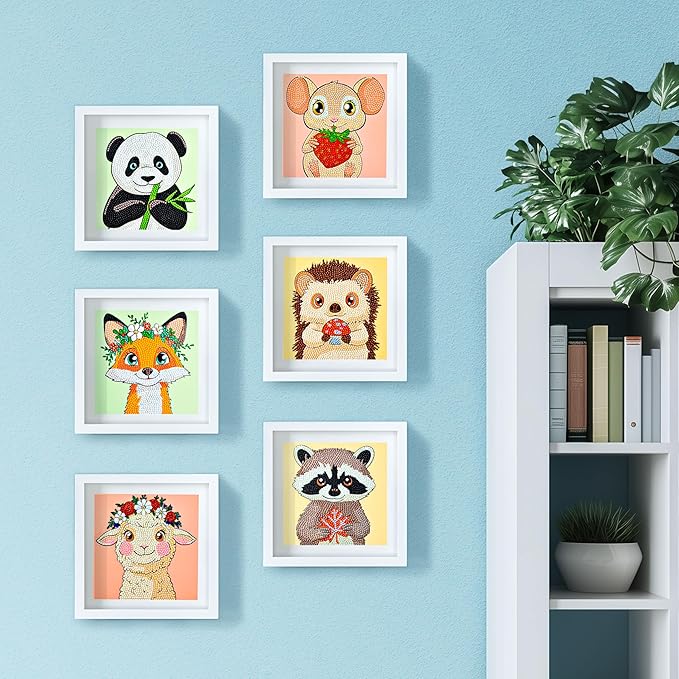 LuwoArte 6 Pack Diamond Painting Kits for Adults – Cute Animals-Themed Diamond Art Kits–DIY Full Drill Paint Gem Art – Brilliant 5D Diamond Painting Kit for Adults – Relaxing Craft for Home Wall Décor