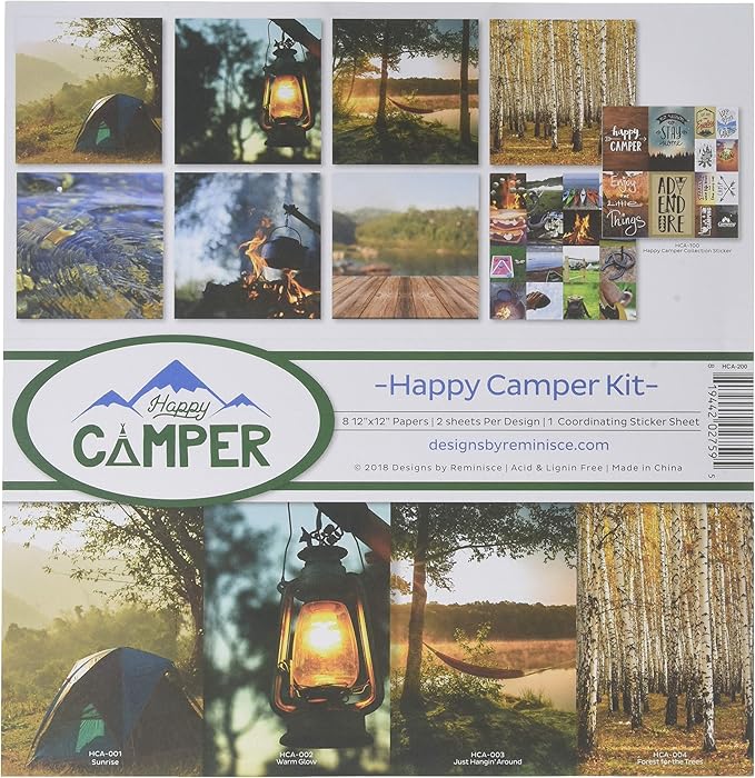 Reminisce (REMBC) Happy Camper Scrapbook Collection Kit, Multi Color Palette