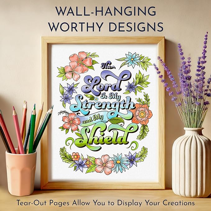 Devotional Coloring Book for Women – 41 Christian Coloring Pages with Bible Verses – Bible Coloring Book for Adults, Spiral Bound, 140gsm Paper, Christian Gifts for Women, Religious Coloring Book