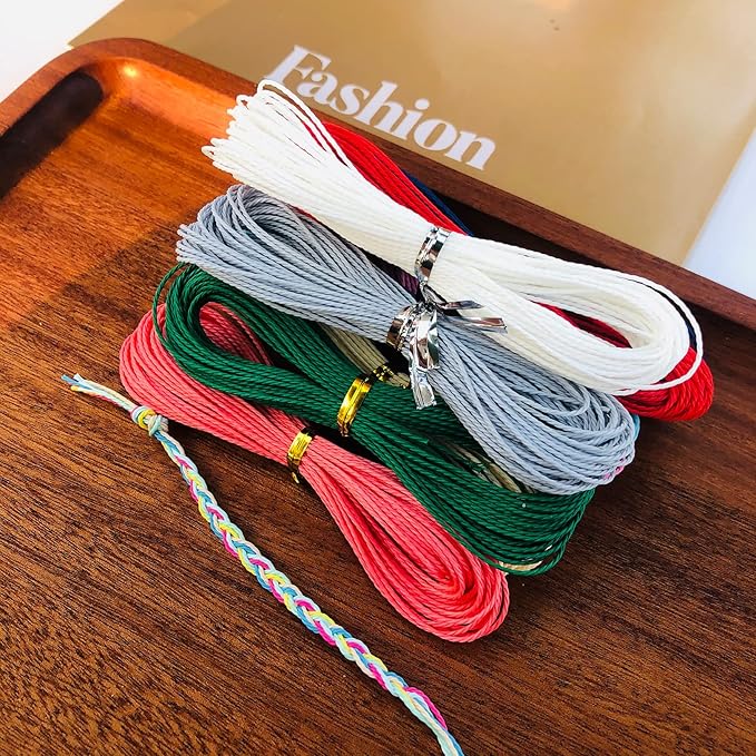 400m 40 Colors 1mm Waxed Polyester Cord Bracelet Cord Wax Coated String for Bracelets Waxed Thread for Jewelry Making Waxed String for Bracelet Making 10m for Each Color