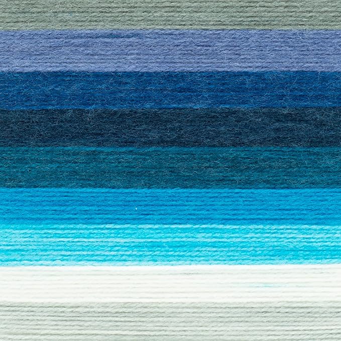 Lion Brand Yarn, Mandala DK Lightweight Yarn for Knitting, Crochet, and Crafts, Mermaid, 1 Pack, Self-Striping Acrylic Fiber for Baby Blankets, Multicolor Shawls and Variegated Cardigans