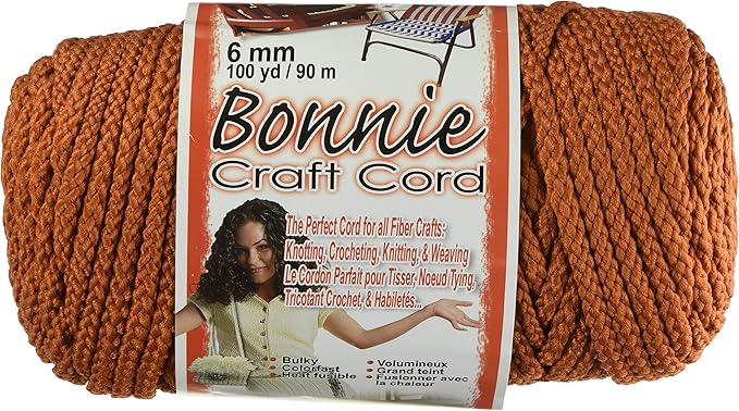 Pepperell BB6-100-022 6mm Bonnie Macramé Craft Cord, 100-Yard, Rust
