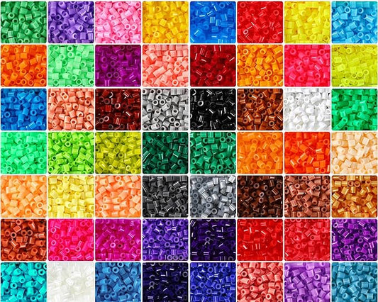 Libima 56000 Pcs 56 Colors Fuse Beads Bulk for Kids Art and Crafts Assorted Iron Beads Set Multicolored for Birthday Gift Bracelet Making Accessories (5mm)