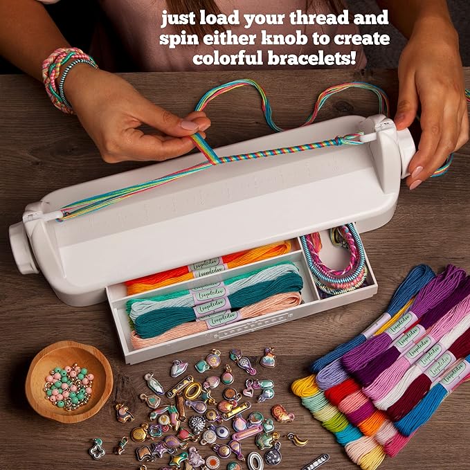 loopdedoo deluxe diy friendship bracelet maker kit - make bracelets in minutes for birthdays and friendship gifts - award winning crafts kit for kids aged 8+