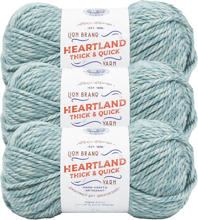 Lion Brand Yarn Heartland Thick & Quick Bulky Heathered Yarn for Knitting and Crochet, Piedmont, 3 Pack