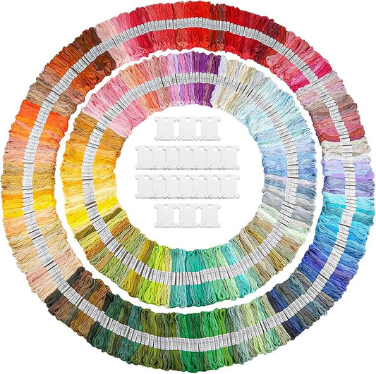 Caydo 447 Color Embroidery Floss, Cross Stitch Threads with 20 Pieces Floss Bobbins for Friendship Bracelets Arts DIY Crafts