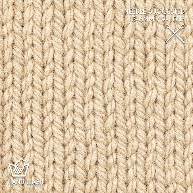 Bulky Set (6 x 1.75 oz) Super Soft Baby Alpaca Knitting Yarn Beige 328 Yards
