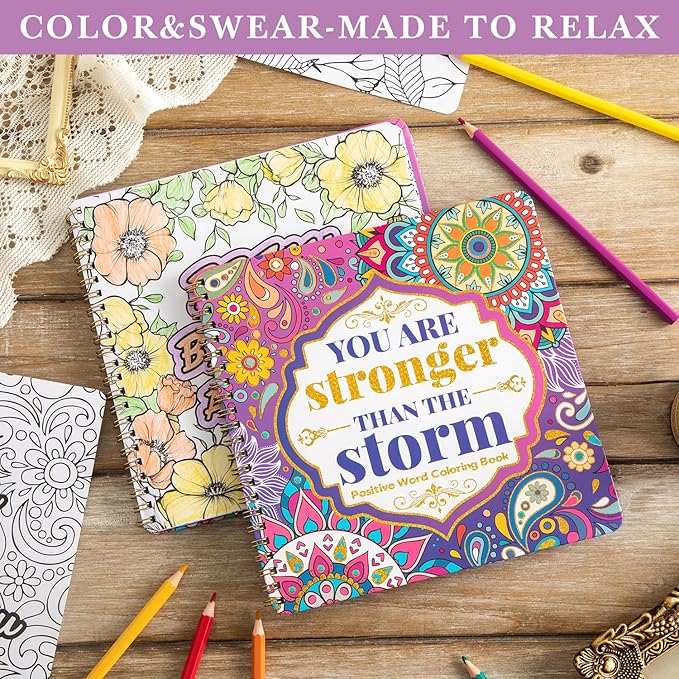 Women's Coloring Book 30 Pages Inspirational Quotes Coloring Books for Adults to Relax and Relieve Anxiety, Gift for Mother's Day, Birthdays, Christmas, Anniversaries