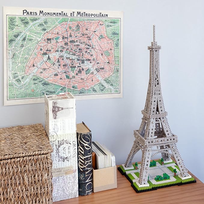 Perler 80-57243 Eiffel Tower 3D Fused Bead Craft Activity Kit, 4" W x 17.5" H, Multicolor, 8009 Pieces