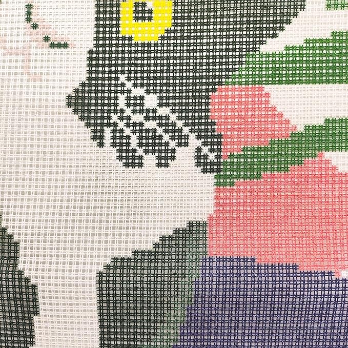 Howie's Needlepoint Needlepoint Kits for Adults, Pillow Front Cross Stitch Kit with Embroidery Pattern on Canvas, Yarn, 2 Needles and Instruction, 16 x 16inch(Cow Cat)