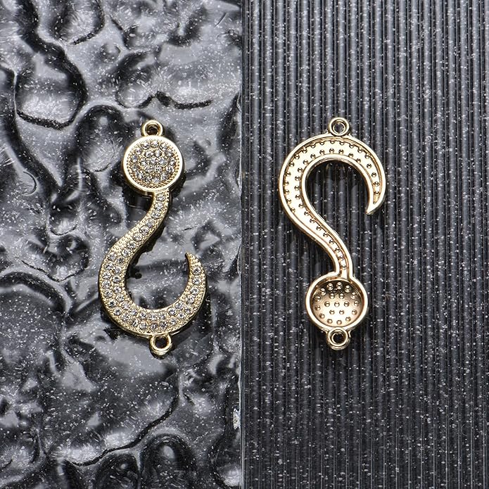 Pack of 20 Rhinestone Charms Gold Plated Pendants Pave Crystal Accessories for Necklace Bracelet Jewelry Making DIY Crafting