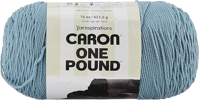 Caron One Pound Solids Yarn, 16oz, Gauge 4 Medium, 100% Acrylic - Azure- For Crochet, Knitting & Crafting ( 1 Piece )