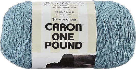 Caron One Pound Solids Yarn, 16oz, Gauge 4 Medium, 100% Acrylic - Azure- For Crochet, Knitting & Crafting ( 1 Piece )