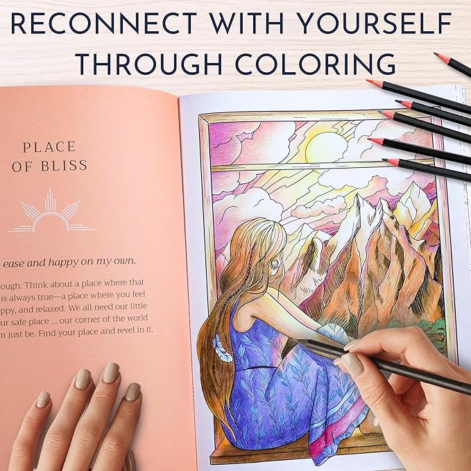 Adult Coloring Book for Women – Affirmation Coloring Book with 29 Self Love Affirmations – Coloring Books for Adults Relaxation, Self Love Gifts, Affirmation Gifts for Women, 8.5x11, Perforated