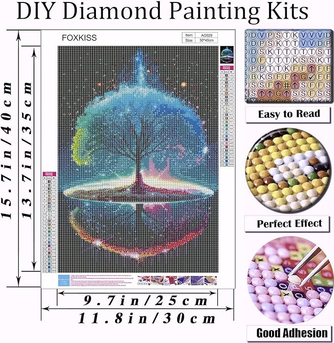 Diamond Art Painting Kits for Adults - Tree of Life Full Drill Diamond Dots Paintings for Beginners, Round 5D Paint with Diamonds Pictures Gem Art Painting Kits DIY Adult Crafts Kits 12x16inch