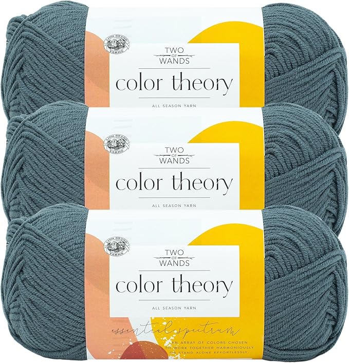 Lion Brand Yarn, Color Theory Worsted Weight Yarn for Knitting and Crochet, Stonewash, 3 Pack, Acrylic Fiber with Modern Color Palette, Perfect for Sweaters, Hats and Cozy Blankets
