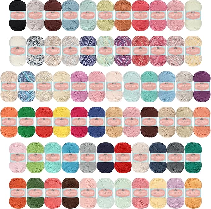 Cotton Select 100% Cotton Yarn, 4 Skein Assorted Color Surprise Package