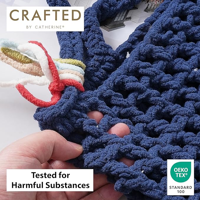 Crafted By Catherine Blanket Solid Yarn - 4 Pack (213 Yards Each Skein), Grey, Gauge 6 Super Bulky