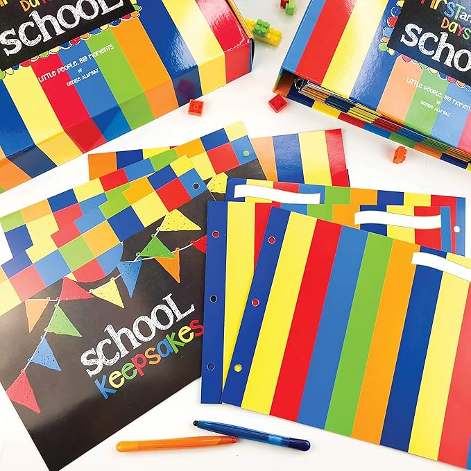 Denise Albright School Memory Scrapbook (3 Sets) Refill Extra Pockets and Photo Pages Kits for Class Keeper® Memory Keepsake Book for Girls and Boys