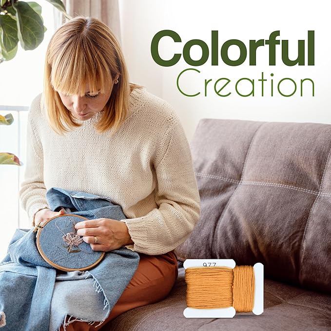 Embroidery Floss Kit and Refills - Cotton Threads - DMC Color Coding for Cross Stitch, String Crafts, Friendship Bracelets