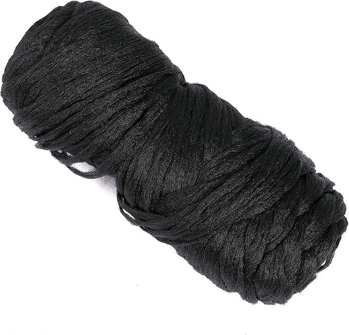 3Pcs Brazilian Yarn Wool Hair Arylic Yarn for Hair Crochet Braid Twist Warps Black Color
