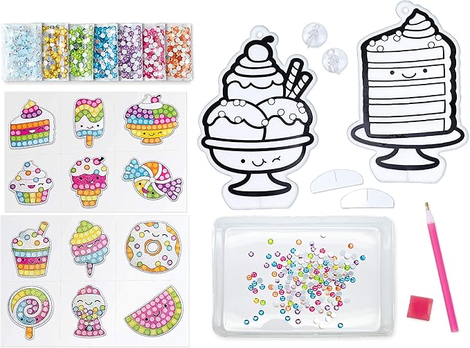 Creativity for Kids Big Gem Diamond Painting Kit: Sweets Stickers and Suncatchers - Diamond Art for Kids, DIY Stickers and Suncatcher Kit for Girls (Ages 6+)