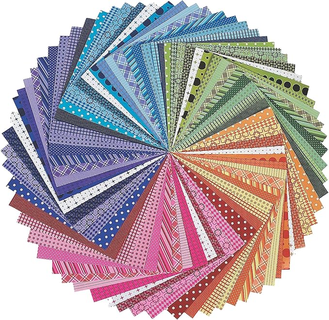 Fun Express Scrapbook Paper 12x12 - 100 Sheets Rainbow Craft Paper Pack with Patterned Designs | Acid Free Scrapbooking Supplies Kit for Adults, Kids | Decorative Paper for Card Making