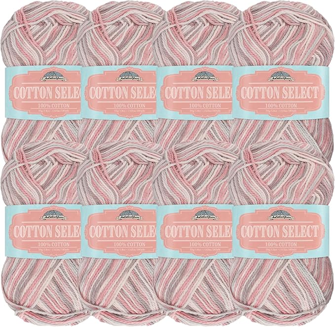 JubileeYarn Cotton Select Yarn - 50g/Skein Sport Weight - Frosted Café - 8 Skeins