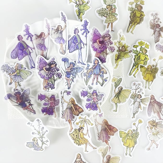 Alideco 80Pcs Vintage Victorian Tea Scrapbooking Stickers Scrapbook Paper Aesthetic Kawaii Girls Stickers for Journaling Assorted Phone Adult（ziyunhuayuan）