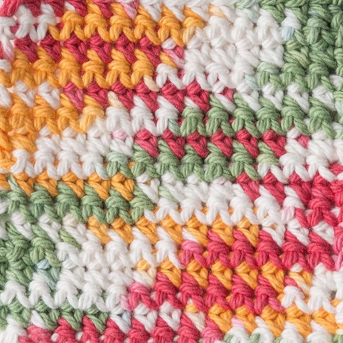 Lily Sugar'n Cream 100% Cotton Yarn 6-Pack Bundle with Bella's Crafts Stitch Markers (Summer Fun)