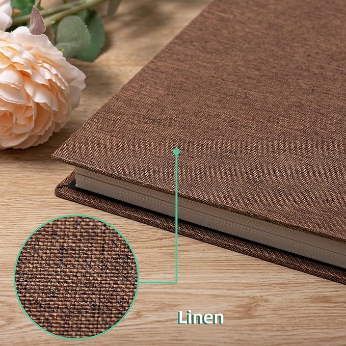 Large Photo Album Scrapbook, Holds 4x6, 8x10 Pictures, Self-Adhesive Pages for Baby, Wedding, Travel & Family Memories, Includes Metallic Pen & Scraper, DIY Memory Book for Gifts 13"x12.8" 60 Pages