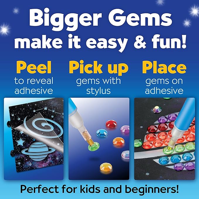 Creativity for Kids Big Gem Diamond Painting Light - Create Your Own DIY Night Light, Diamond Arts and Crafts Kit for Kids (Ages 6+)
