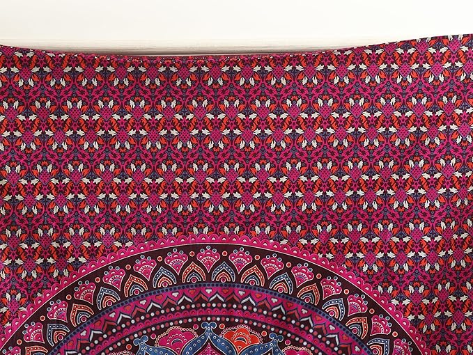 popular handicrafts mandala hippie psychedelic ombre tapestry wall hanging - indian maditation gypsy bohemian hippy dorm room decor purple wine 82x54 inch