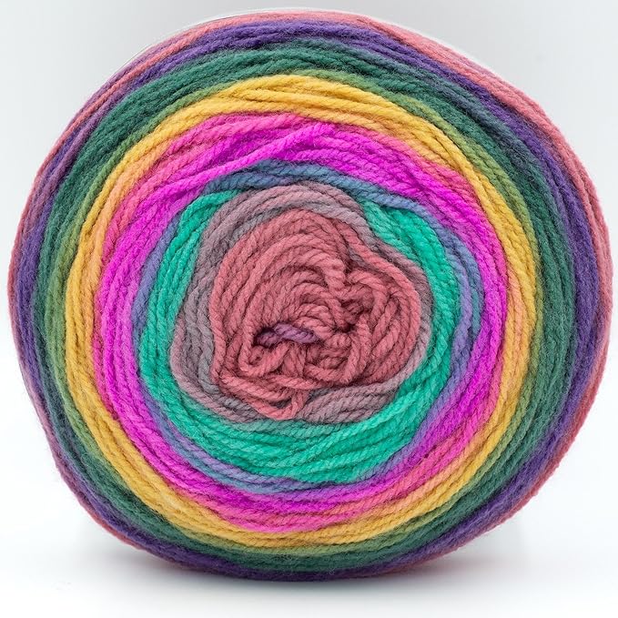 Lion Brand Yarn, Mandala DK Lightweight Yarn for Knitting, Crochet, and Crafts, Mantis, 3 Pack, Self-Striping Acrylic Fiber for Baby Blankets, Multicolor Shawls and Variegated Cardigans