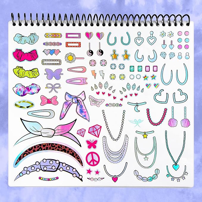 Fashion Angels Make-up & Hair Design Sketch Portfolio (11452) Sketchbook for Beginners, Sketchbook with Stencils and Stickers for Ages 6 and Up